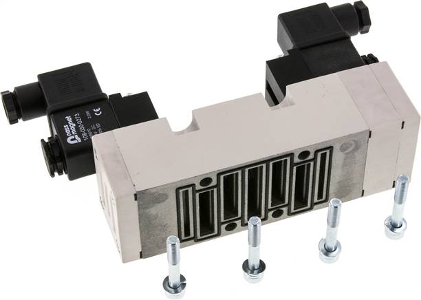 ISO-Ventil (Größe 2), 5/3-Wege, Mittelstellung belüftet, 230 V AC