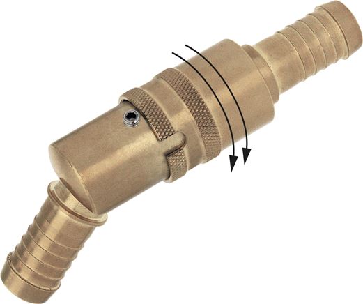 Temperier-Schnellkupplung 13mm Zapfen,G 1/2"(AG), für Stecker beidseitig absperrend mit Entriegelungssicherung