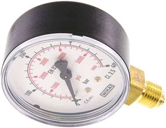 Manometer senkrecht (KU/Ms), 63mm, 0 bis 400 bar, G 1/4"