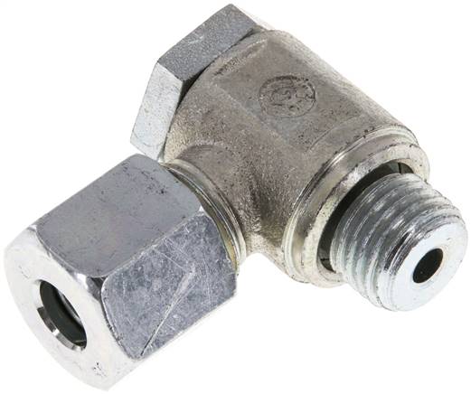 Winkel-Schwenkverschraubung M 14x1,5-8 S (M16x1,5), Stahl verzinkt