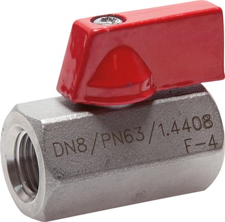Edelstahl-Minikugelhahn G 1/4" Innengewinde, PN 63