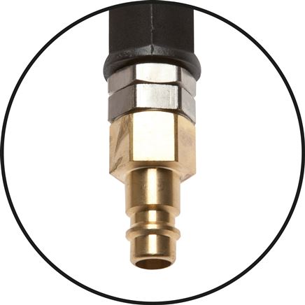 PUR-Spiralschlauch 12 x 8mm mit Kupplung, 10,0mtr. Arbeitslänge, NW 7,2