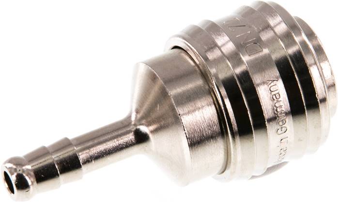 Schnellkupplung (NW7,2) 6 (1/4")mm Schlauch, Messing vernickelt