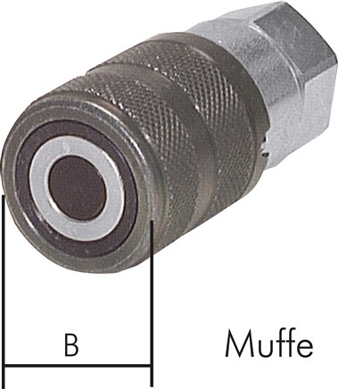 Flat-Face-Kupplung ISO 16028, Muffe Baugr. 3, G 1/2"(IG)