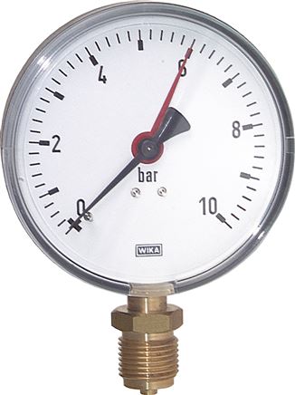 Manometer senkrecht, 100mm, 0 - 40 bar