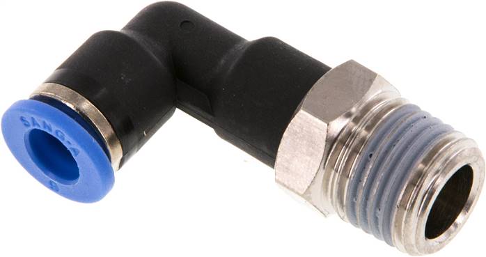 Winkel-Steckanschluss, lang R 1/4"-6mm, IQS-Standard, langer Körper