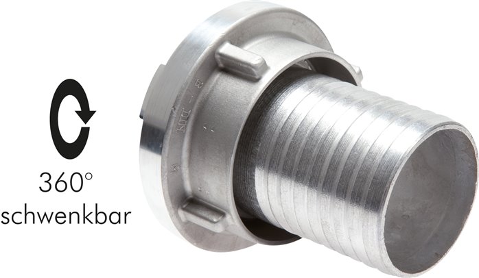 Storz-Kupplung 25-D, 13 (1/2")mm Schlauch, Aluminium (geschmiedet)
