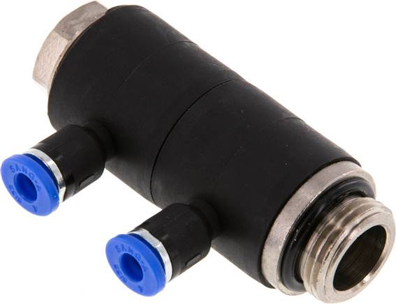 Steck-Mehrfachverteiler, 2-fach G 3/8"-4mm, IQS-Standard
