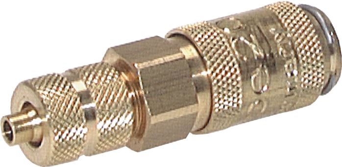 Schnellkupplung (NW2,7) 6x4mm Schlauch, Messing