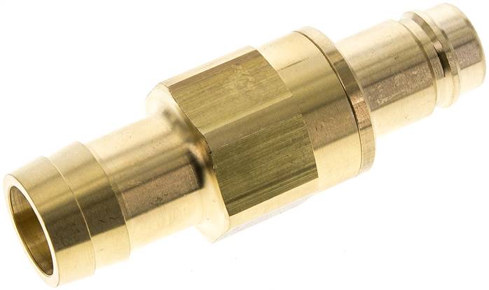 Kupplungsstecker (NW15) 25 (1")mm Schlauch, Messing, beidseitig absperrend