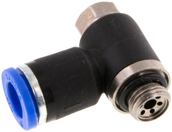 Winkel-Drosselrückschlagventil G 1/8"-8mm,abluftregelnd (Standard), gesichert verstellbar