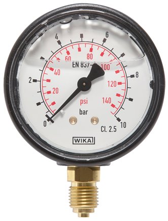 Glycerin-Manometer senkrecht (KU/Ms), 63mm, -1 bis 1,5 bar