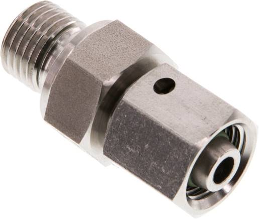 Einstellb. Schneidringverschr. G 1/4"-8 L, 1.4571, mit Dichtkegel und O-Ring