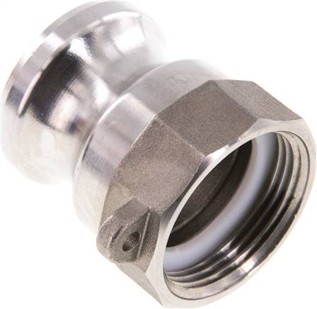 DIN/EN-Kamlock-Stecker (A/AF) G 1-1/4"(IG), Edelstahl (1.4408)