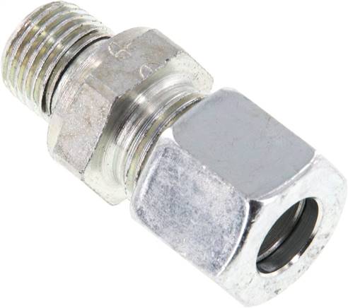 Gerade Schneidringverschr. G 1/4"-10 L (M16x1,5), Stahl verzinkt, Dichtung FKM