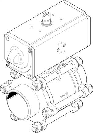 FESTO VZBA-3"-WW-63-T-22-F0710-V4V4T-PP180-R-90-C (1810739) Kugelhahn-Antriebseinheit