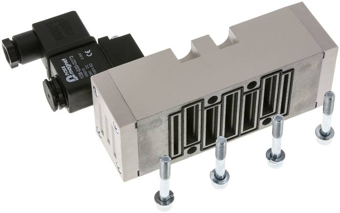ISO-Ventil (Größe 2), 5/2-Wege, Federrückstellung, 12 V=