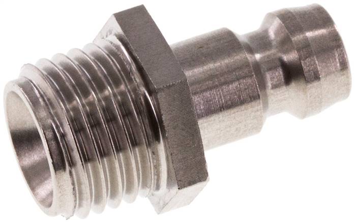 Temperierkupplungsstecker 9mm Zapfen,G 1/4"(AG), Edelstahl