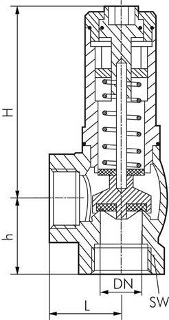 Überströmventil G 1-1/4", 2 - 12 bar, Edelstahl