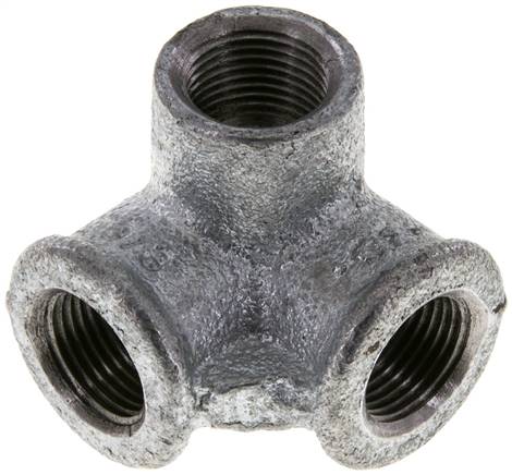 Winkelverteiler 3 x Rp 3/8" (IG), Temperguss verzinkt