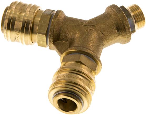 2-fach-Luftweiche mit Schnellkupplungen, G 3/8" (AG)