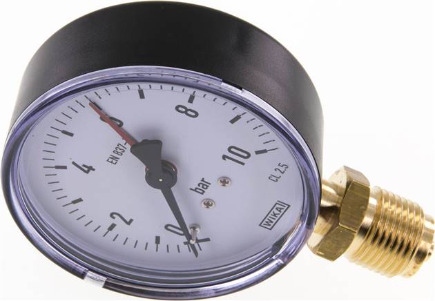 Manometer senkrecht, 80mm, 0 - 10 bar