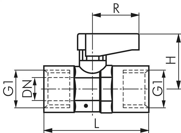 Messing-Minikugelhahn Rp 3/8"-Rp 3/8" (IG), PN 20