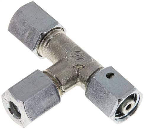 Einstellb. L-Schneidringverschraubung 6 L (M12x1,5), Stahl verzinkt, mit Dichtkegel und O-Ring