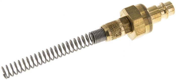 Kupplungsstecker (NW7,2) 6x4mm Schlauch m. Knickschutz, beidseitig absperrend