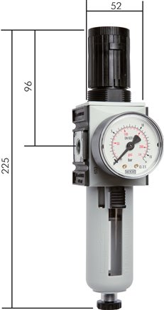 FUTURA Filterregler, G 1/4", 0,5 - 10 bar, Baureihe 1