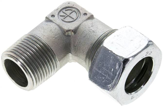 Winkel-Schneidringverschraub. NPT 3/4"-22 L (M30x2), Stahl verzinkt