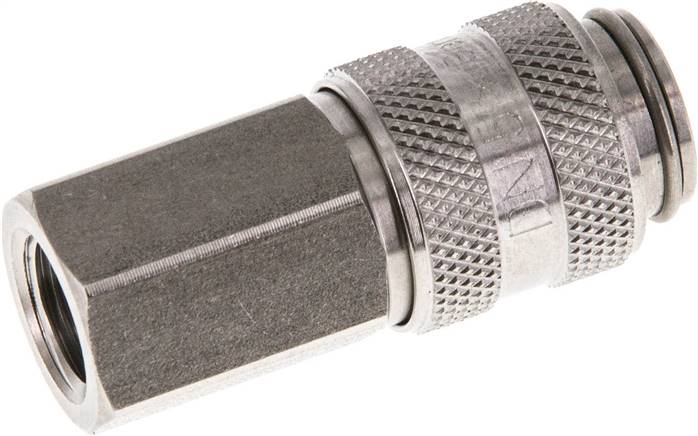 Schnellkupplung (NW5) G 1/8"(IG), Edelstahl, für Stecker beidseitig absperrend