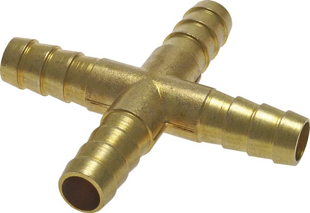Kreuz-Schlauchverbinder 9 (3/8")mm, Messing