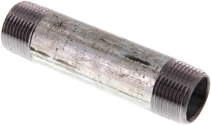 Rohrdoppelnippel R 3/4"-100mm, Stahlrohr ST 37 verzinkt