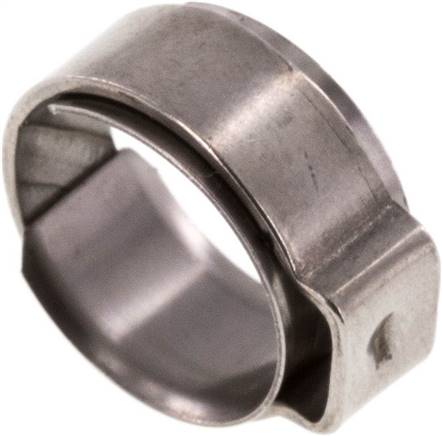 1-Ohr-Schlauchschelle 12,3 - 14,3mm, Edelstahl