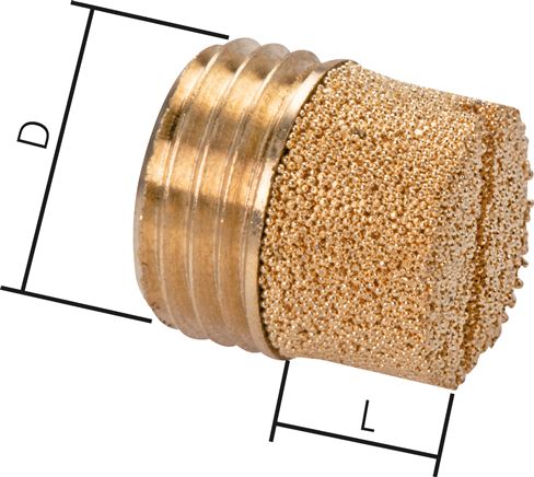 Schalldämpfer G 3/8", Sinterbronze, zylinderförmig