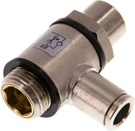 Winkel-Drosselrückschlagventil G 3/8"-8mm,abluftregelnd (Standard), Messing, Eco