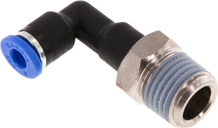 Winkel-Steckanschluss, lang R 1/4"-4mm, IQS-Standard, langer Körper