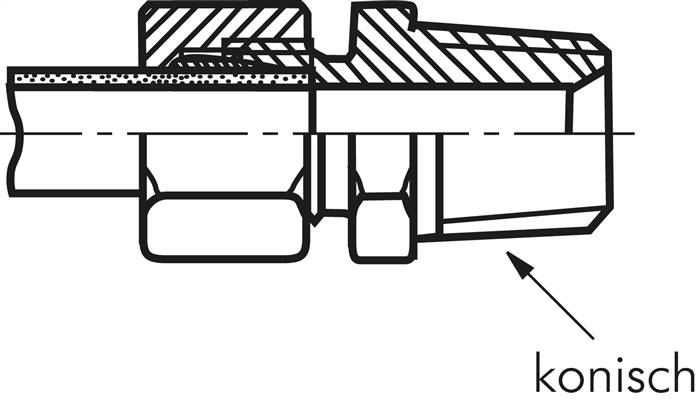 Gerade Schneidringverschr. R 1/4"-8 L (M14x1,5), Stahl verzinkt
