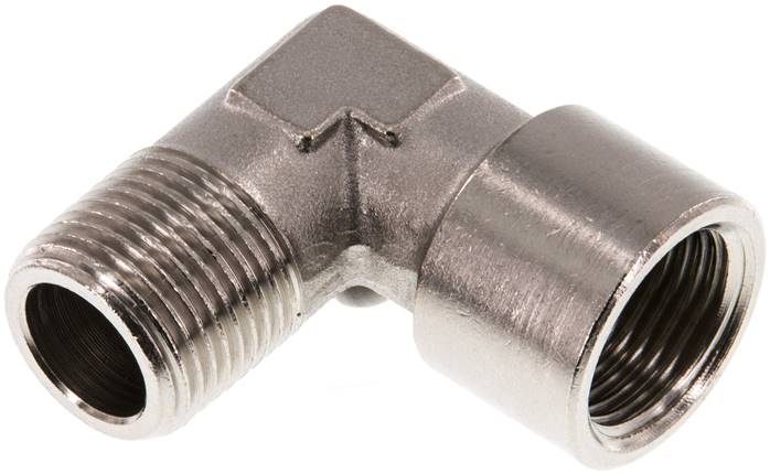90°-Einschraubwinkel G 3/8"(IG)-R 3/8"(AG), Messing vernickelt