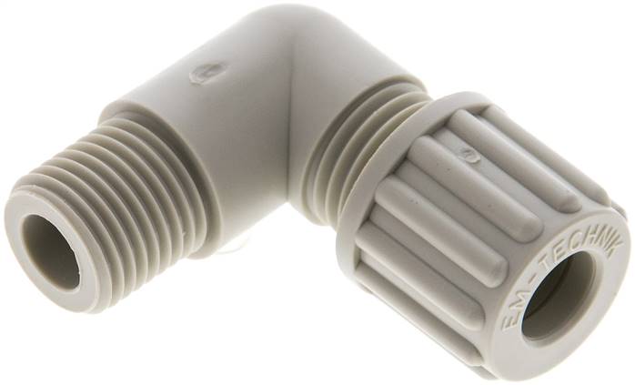 Winkel-Verschraubung G 1/4"-8x6mm, Polypropylen