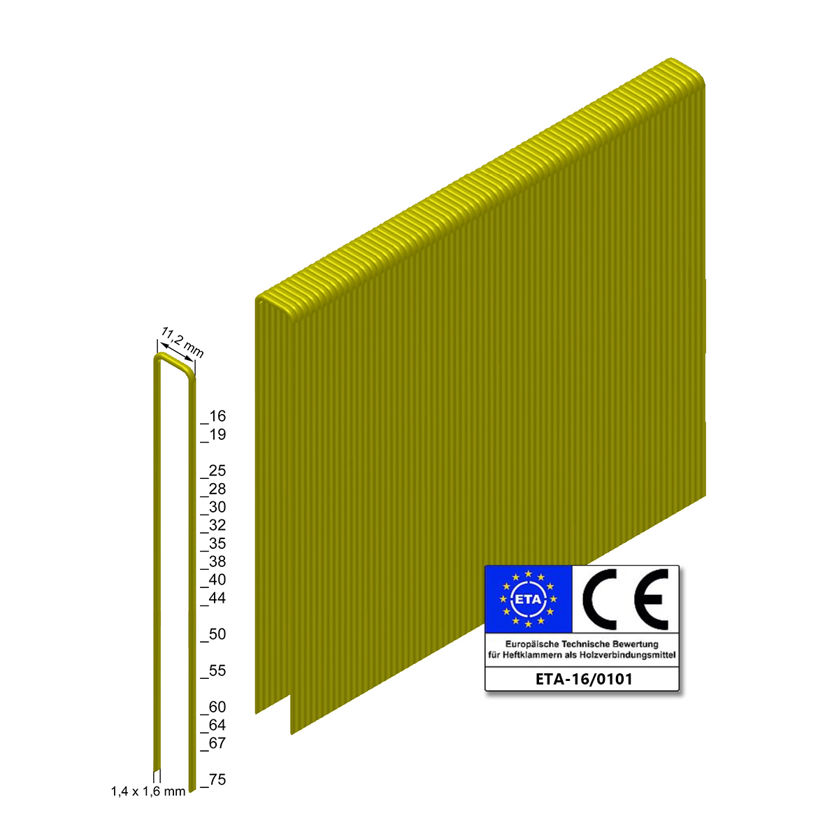 Prebena Heftklammern Z55CSVHA-ETA - stark verzinkt geharzt - ETA