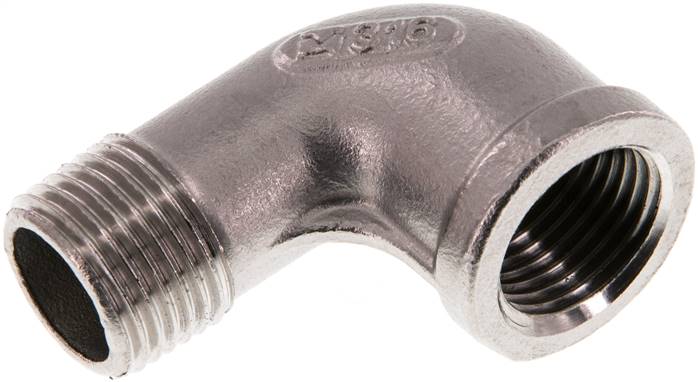 90°-Einschraubwinkel Rp 1/2"(IG)-R 1/2"(AG), 1.4408