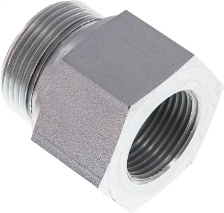 Hydraulik-Reduzierung G 1-1/4"(AG)-G 1"(IG), Stahl verzinkt, Elastomerdichtung