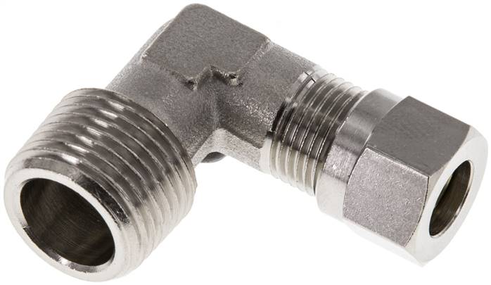 Winkel-Schneidringverschraub. R 3/8"-8 LL (M12x1), Messing vernickelt