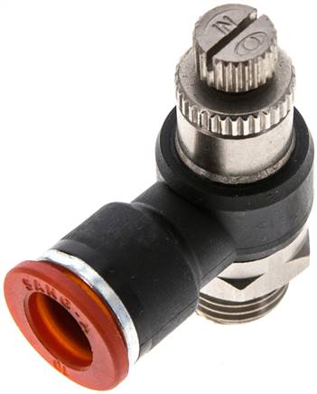 Winkel-Drosselrückschlagventil G 1/4"-10mm,zuluftregelnd