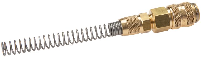 Schnellkupplung (NW5) 6x4mm Schlauch m. Knickschutz, schwarz