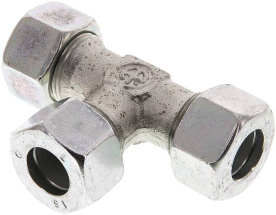 T-Schneidringverschraubung 15 L (M22x1,5), Stahl verzinkt