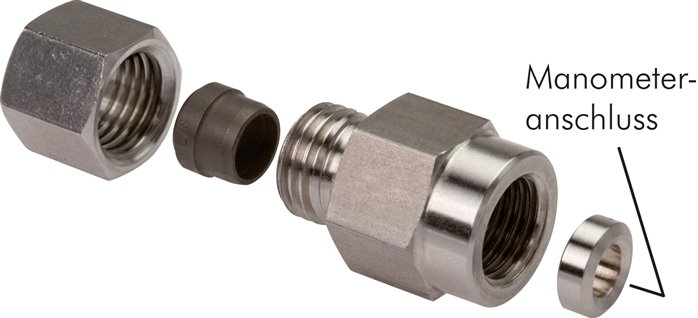 Manometer-Schneidringverschr. G 1/4"-12 L (M18x1,5), Stahl verzinkt