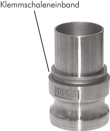 DIN/EN-Kamlock-Stecker (E/EC) 63 (2-1/2")mm Schlauch, Edelstahl (1.4408)